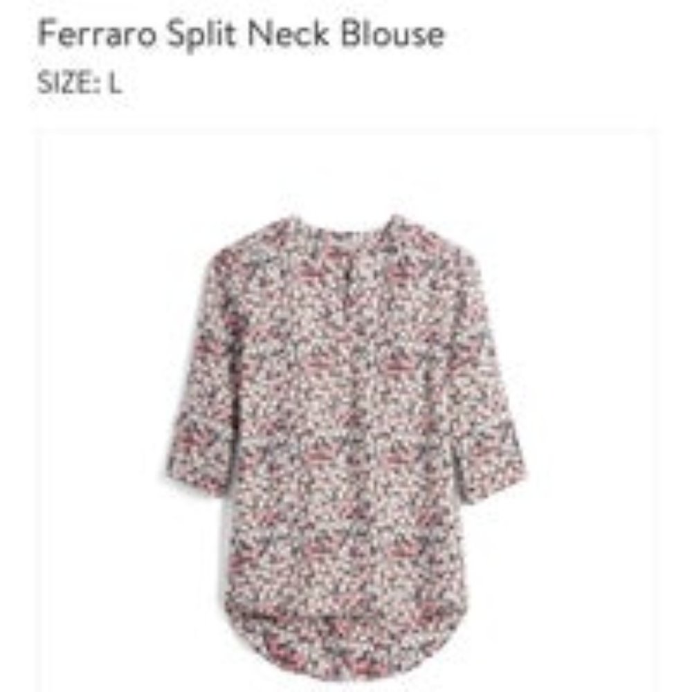 Daniel Rainn Ferraro Split Neck Blouse ~ Stitch Fix ~ Sz L